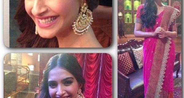 Sonam Kapoor in Anamika Khanna for Khoobsurat Promotions