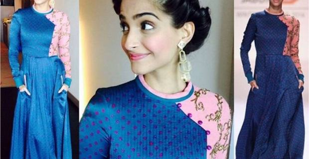 Sonam Kapoor in GAGA & Mrinalini Chandra for Khoobsurat Promotions