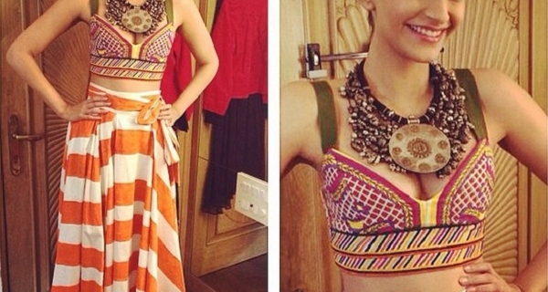 Sonam Kapoor goes tribal in Eastern Pearson for Khoobsurat Promotions