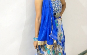 Navratri Day 3 Blue colour – Grey Blue festive Choli ghagra!